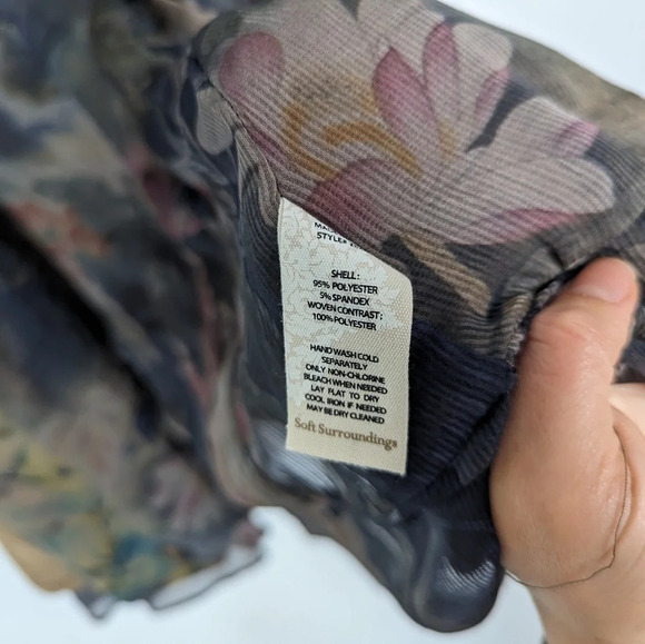 Soft Surroundings M Tea Gardens Topper Bird Sweater Cardigan Fairy Mystical Boho - Picture 10 of 13